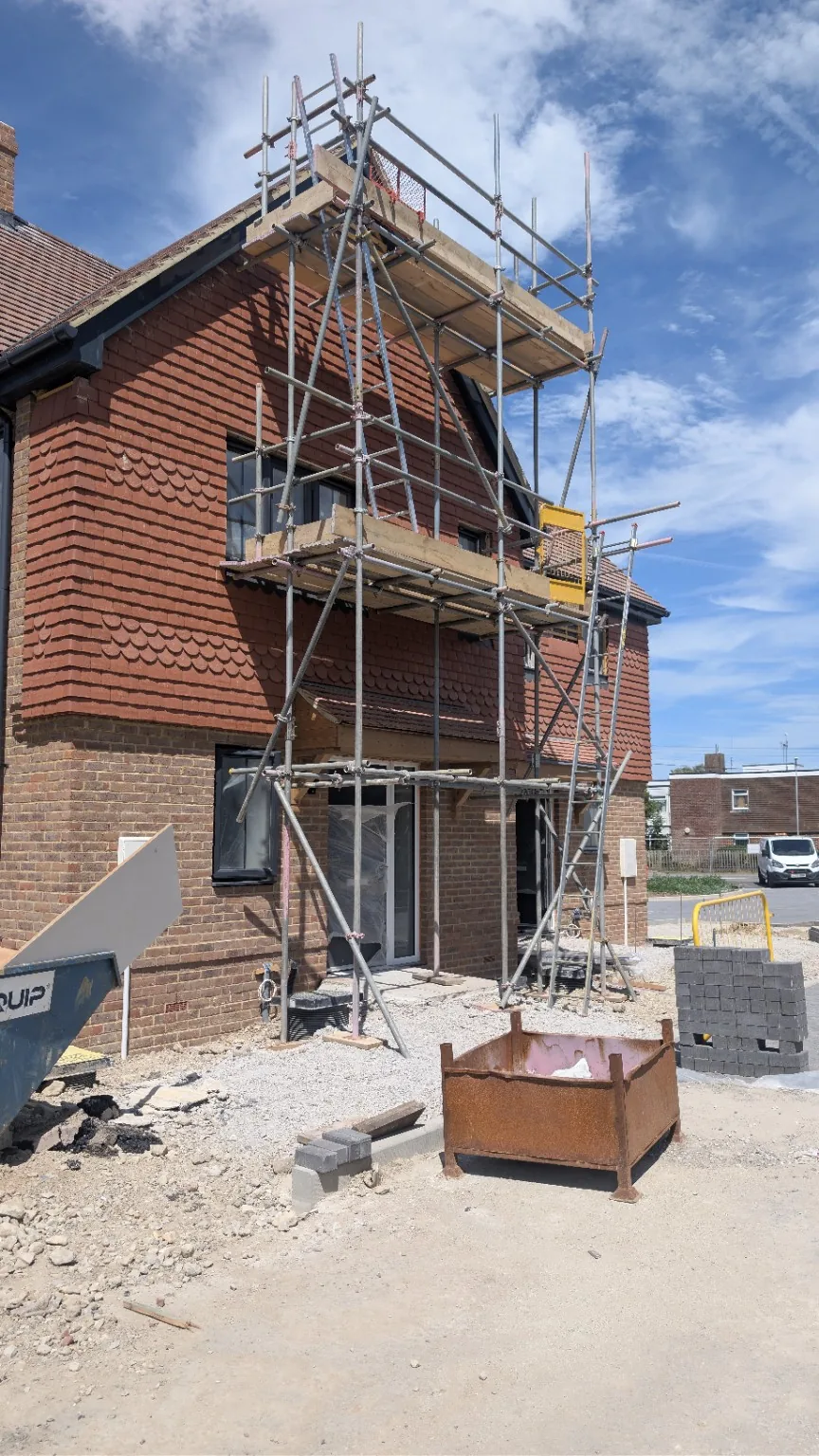 Scaffold access for residential construction works